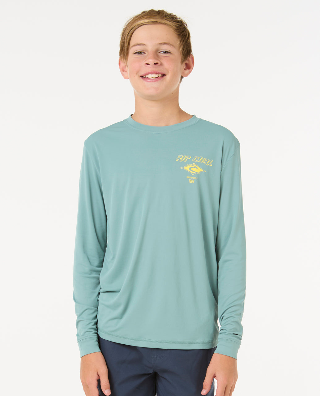 Rip Curl Kids Icons Surflite Upf L/S Rash Vest -Boy 12BBRV