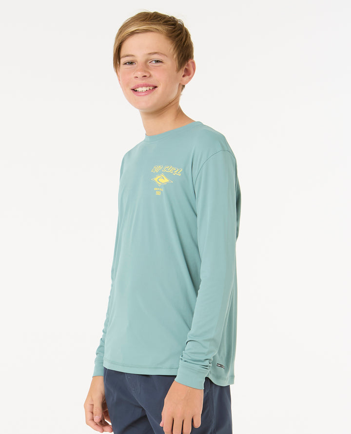 Rip Curl Kids Icons Surflite Upf L/S Rash Vest -Boy 12BBRV