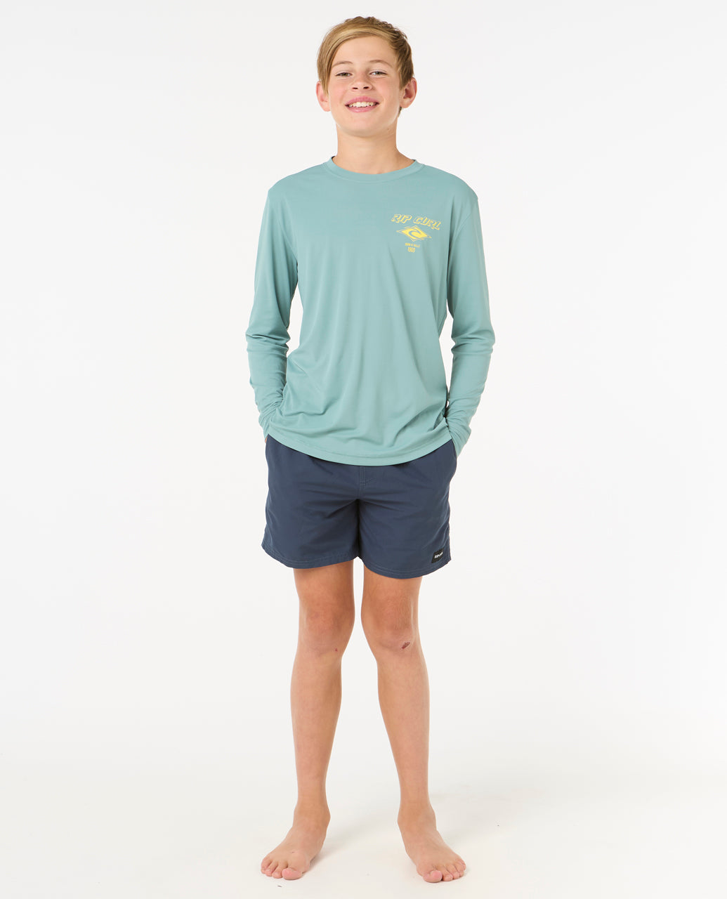 Rip Curl Kids Icons Surflite Upf L/S Rash Vest -Boy 12BBRV