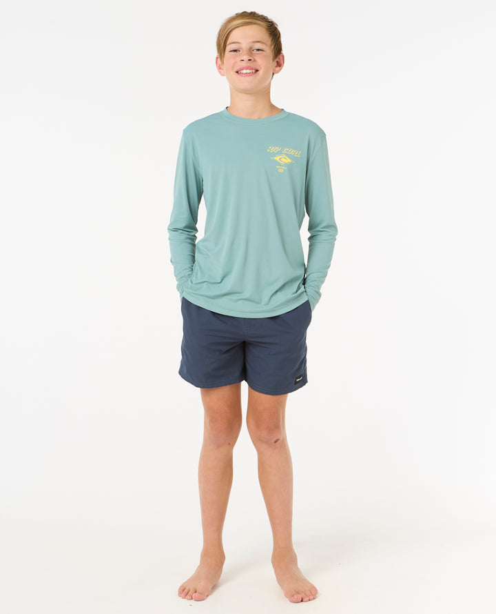 Rip Curl Kids Icons Surflite Upf L/S Rash Vest -Boy 12BBRV